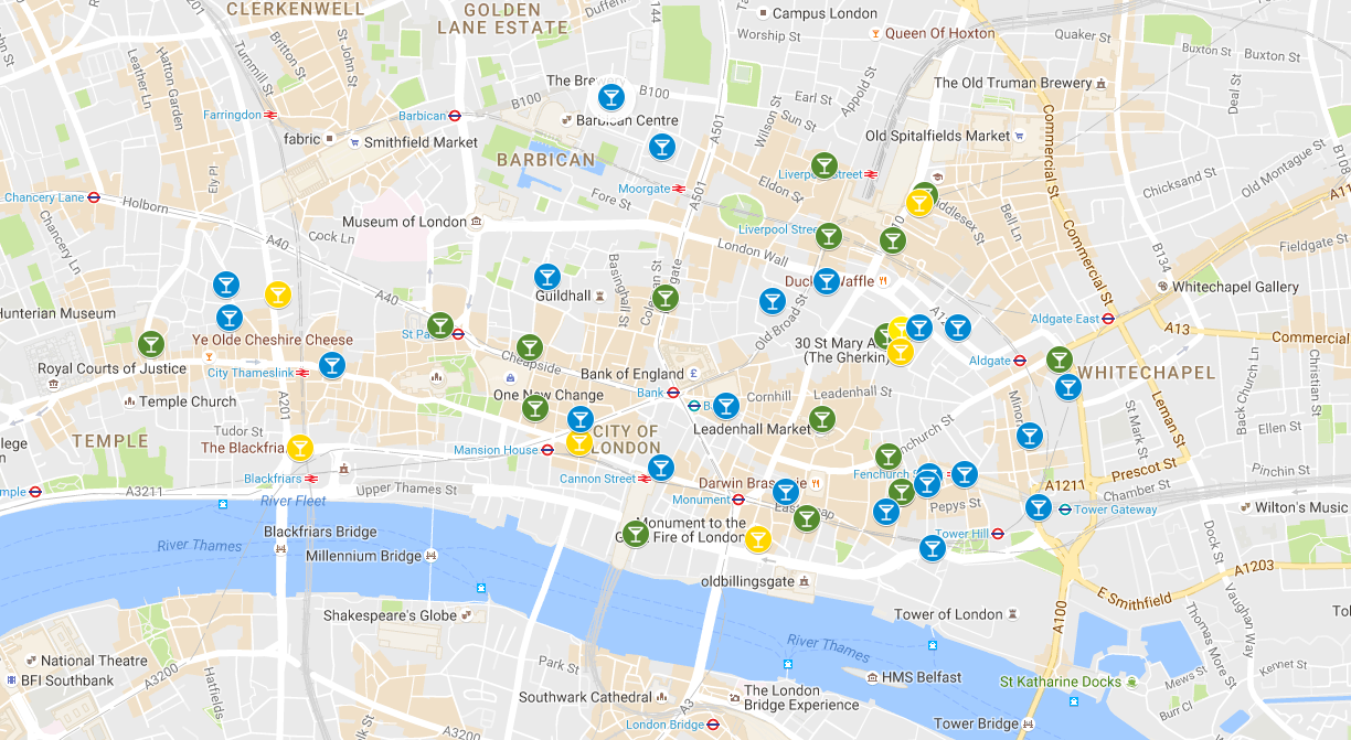 City Of London Interactive Map Safety Thirst Accreditation Scheme For City Of London Pubs