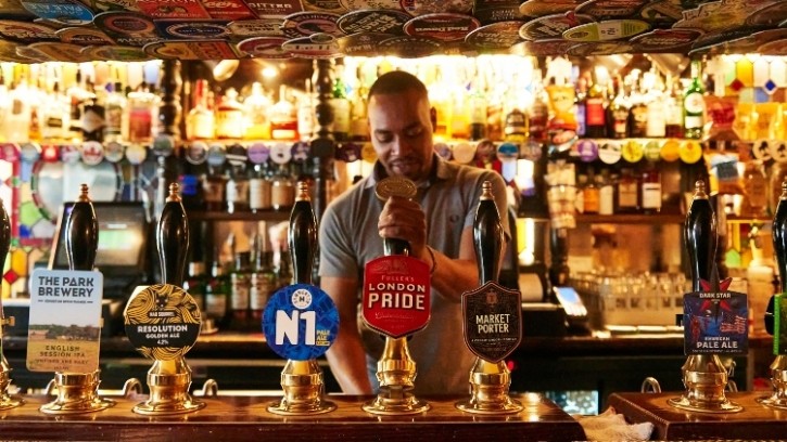 16-week results: Fuller's has announced a like-for-like sales boost (the Harp pub in central London pictured)