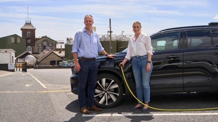 Buzzing for new charging points: Piers Thompson, external relations director and Laura McKay, marketing and communications director for St Austell Brewery